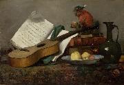 Antoine Vollon Still Life with a Monkey and a Guitar oil painting on canvas